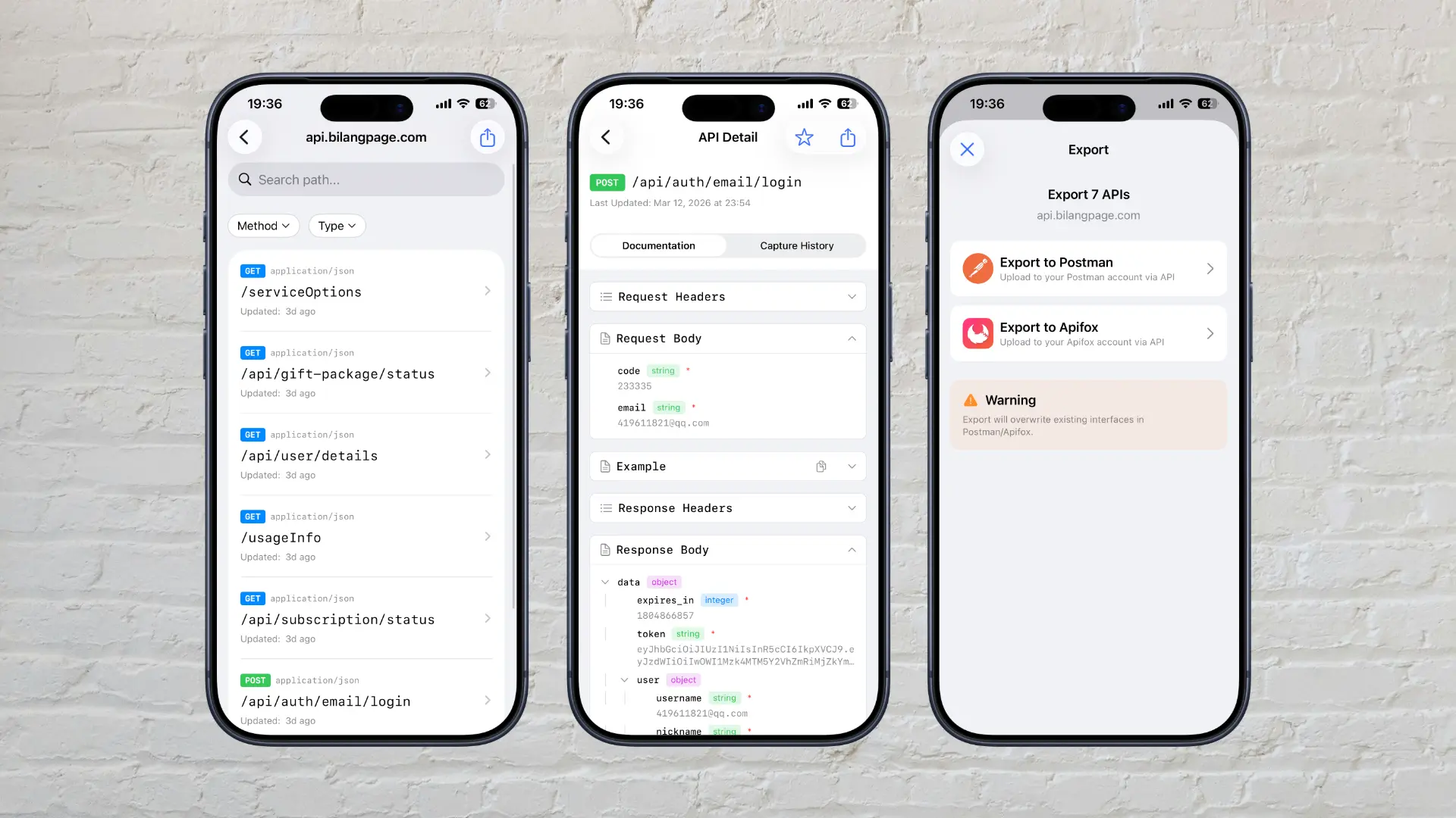 apicatcher | api export