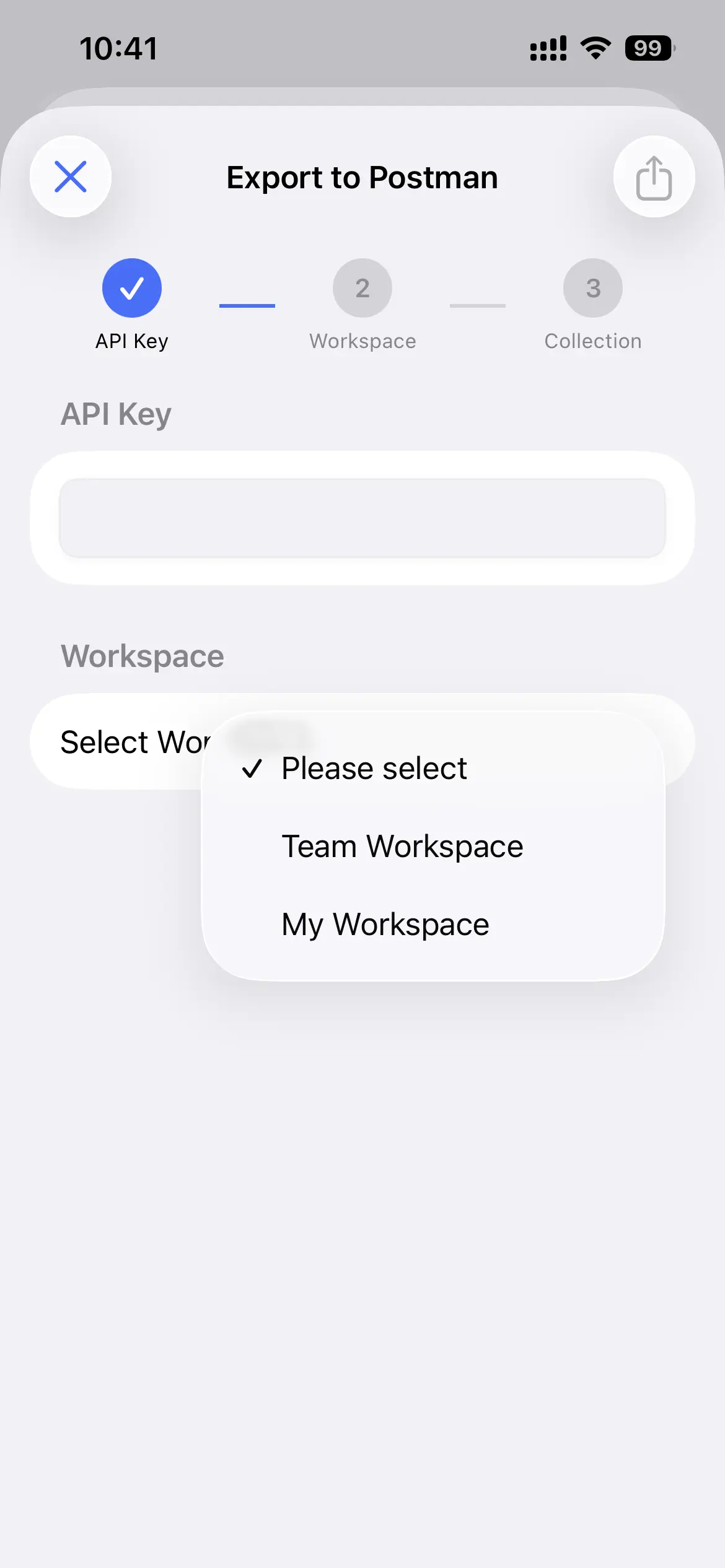 Select Workspace