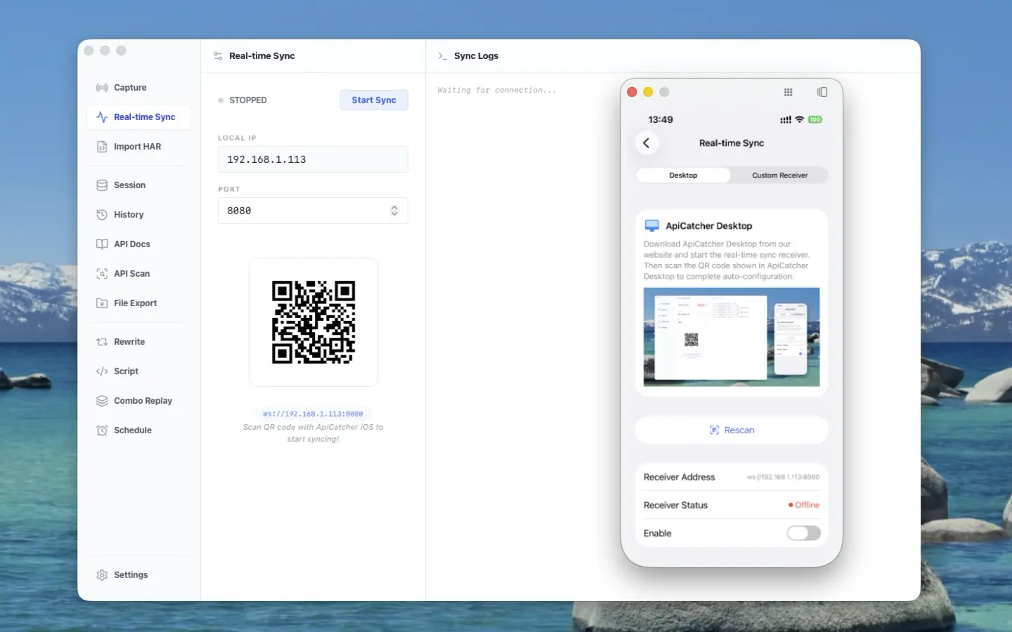 ApiCatcher for macOS | Remote Realtime Sync